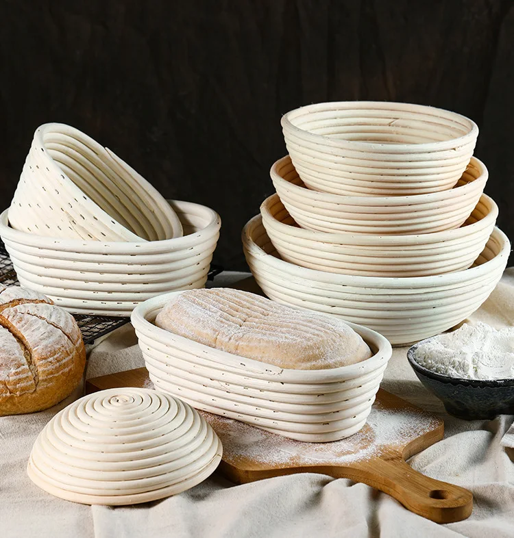 Ротанговая круглая овальная тканевая подложка, чаша для выпечки, скребок для теста, лезвие для лезвия, венчик, корзина для хлеба, набор