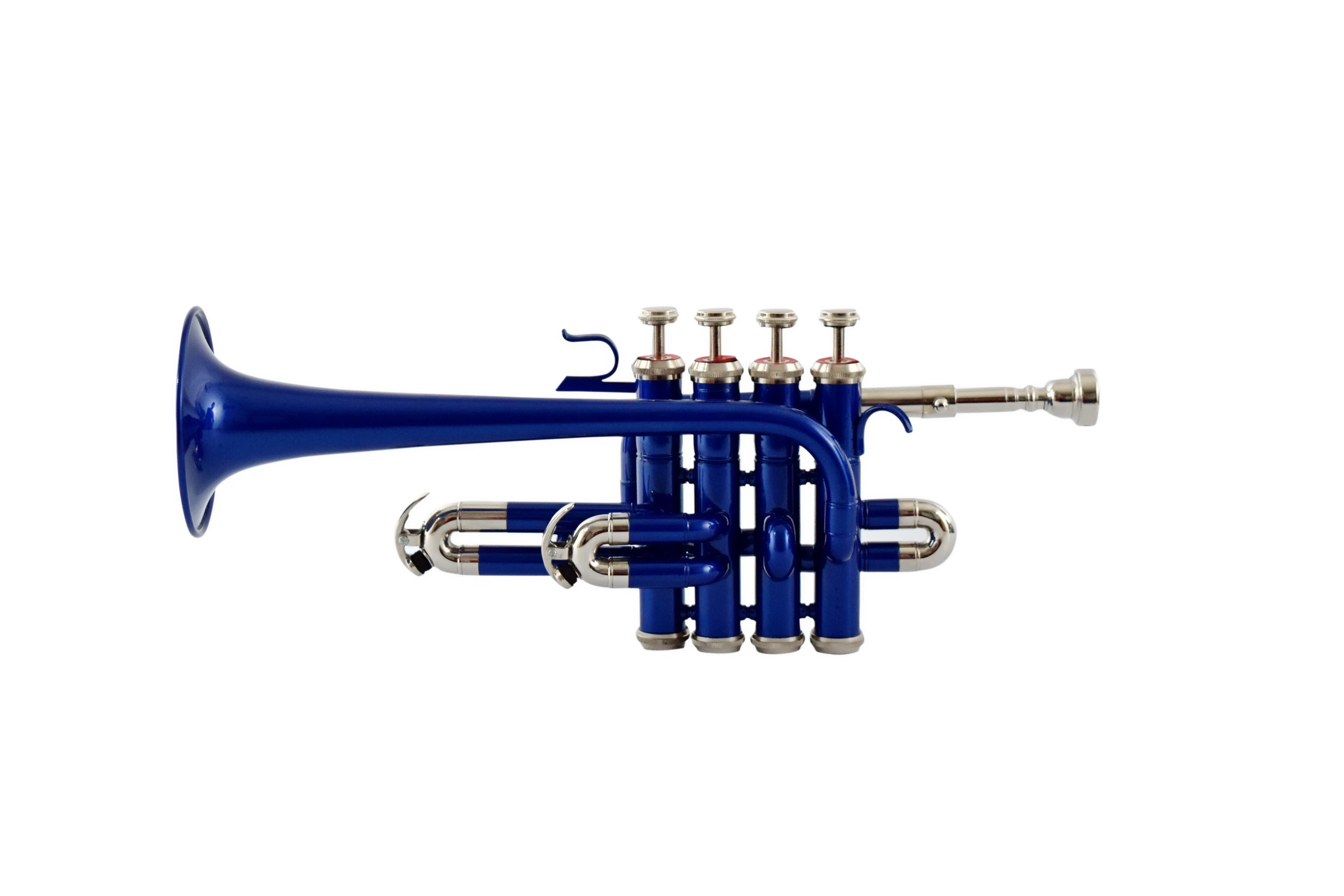 New Professional Piccolo Trumpet Blue  Colored New Brass And Wind Musical Instrument Made In India With Include Mouthpiece