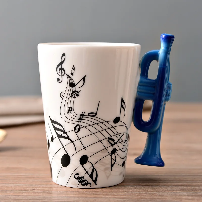 Creative Music Violin Style Guitar Ceramic Mug Coffee Tea Milk  Cups Fancy Ceramic Coffee Cup and Mugs
