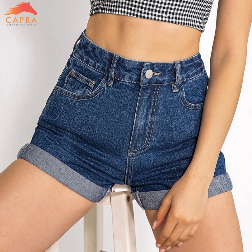 OEM Women Denim Shorts Stretch Slim Push Up Hips Elastic Cotton Straight Short Jeans Female Casual Summer Woman Summer