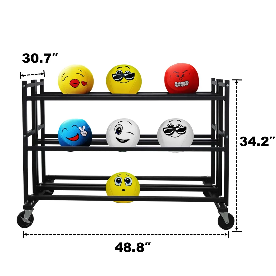 Ball organizing basket soccer basketball storage rack basketball cart