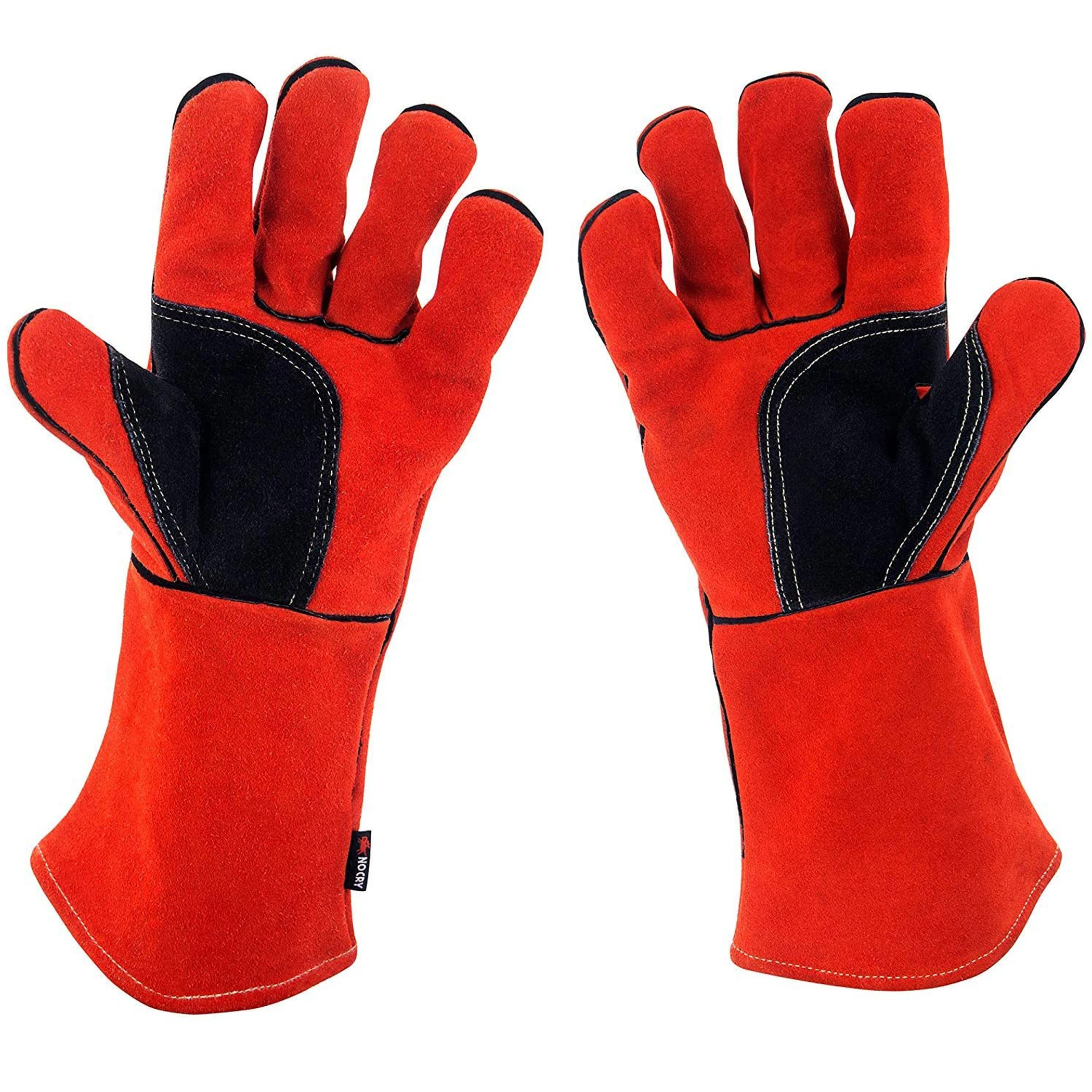 PK safety gloves welding gloves made of cow split leather reinforced double layered palm Working Gloves