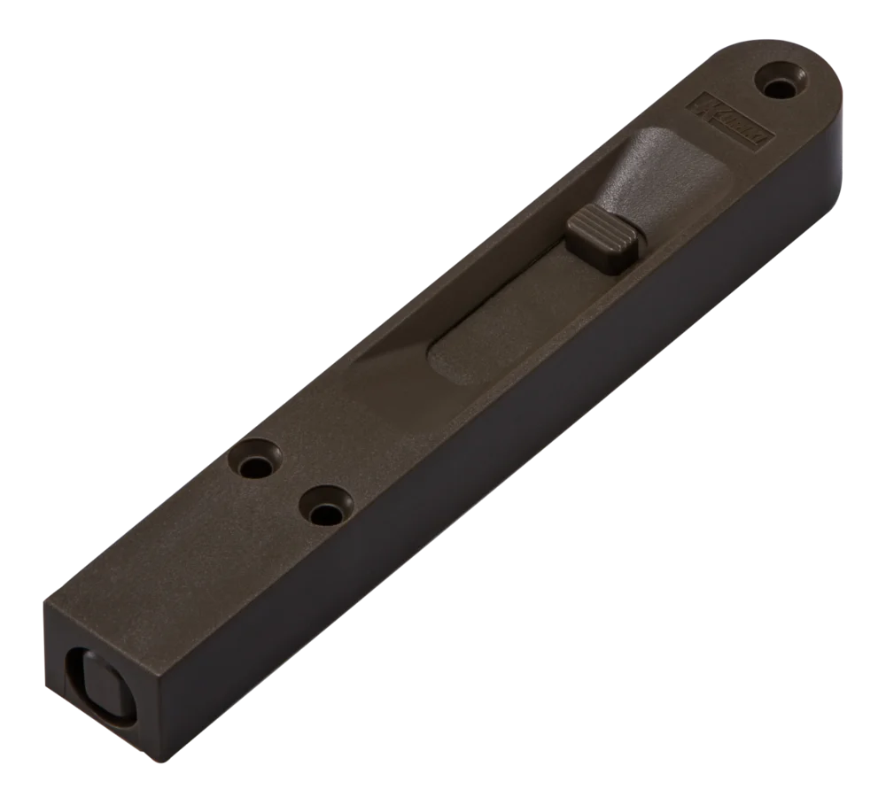 Japan High Quality Flush Bolt Security Door Lock  Resin and Stainless Flush Bolt with Strike Bracket (Depth:15mm) in color Amber