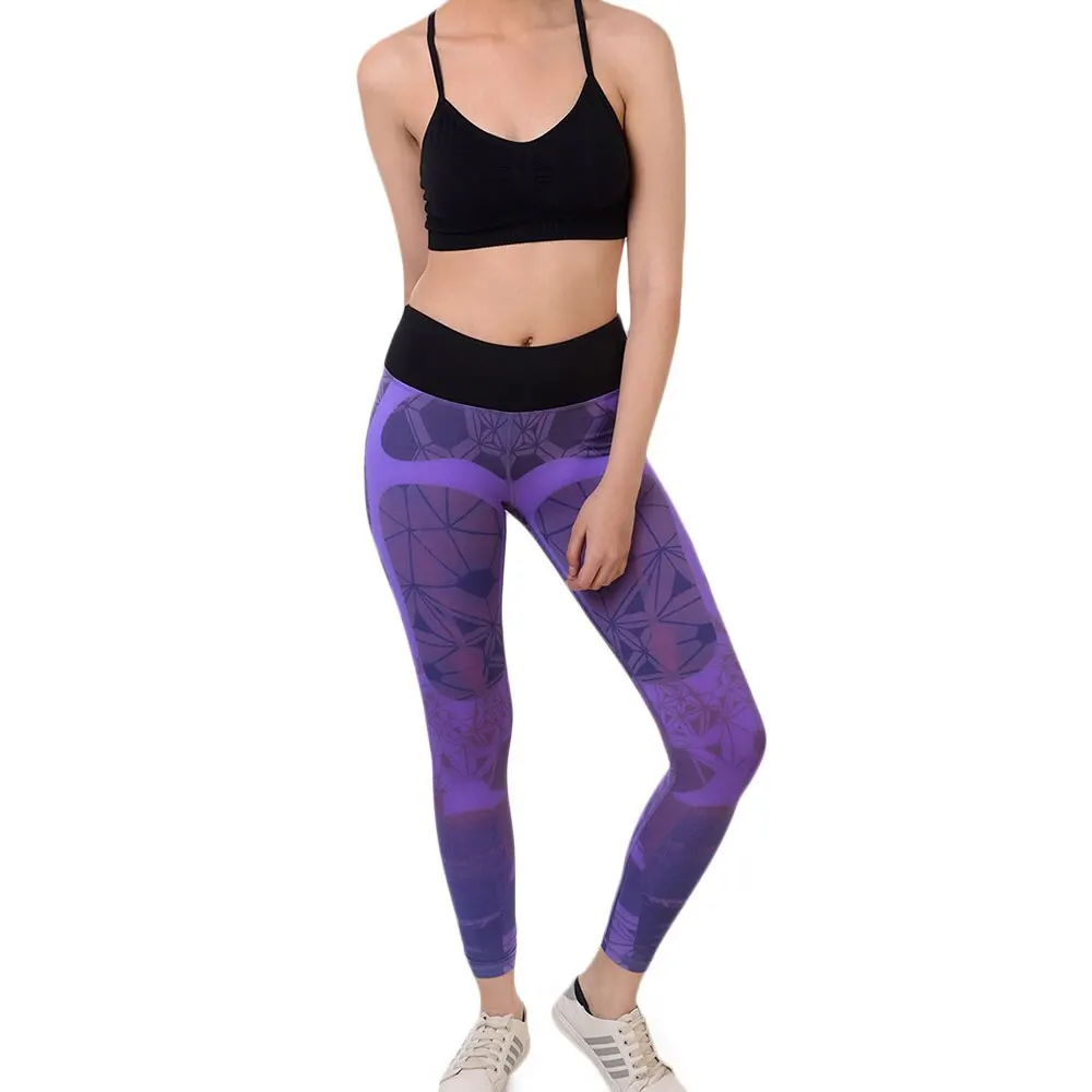 Best Sale Fashionable New Design Women Leggings With Stripes Printing Fitness Leggings Mid Waist Stretch Women Pants