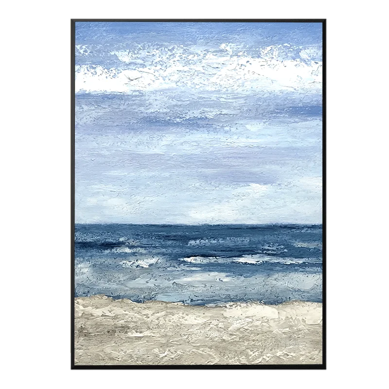 Современная живопись, пляжный морской пейзаж, гостиница, искусство на стену, большая ручная роспись для гостиной и спальни, 20x3 0 дюймов/50x75 см
