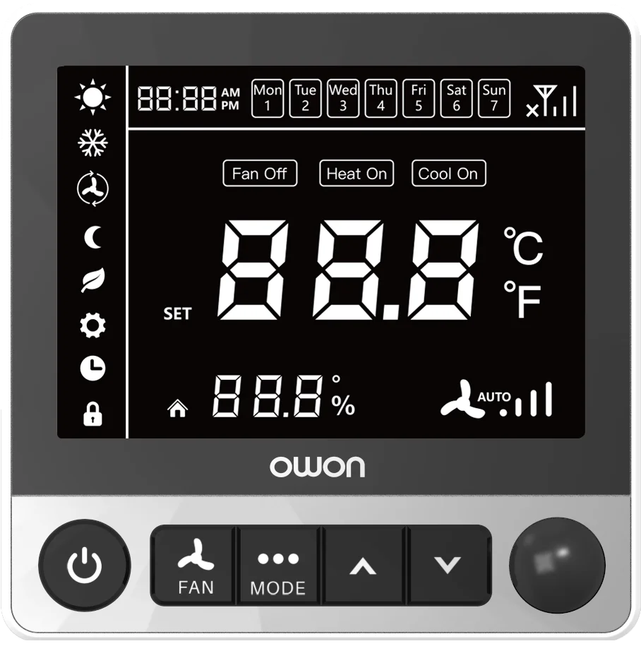 Remote Control Smart Building Fancoil Zigbee Hotel Thermostat Zigbee Programmable Thermostat