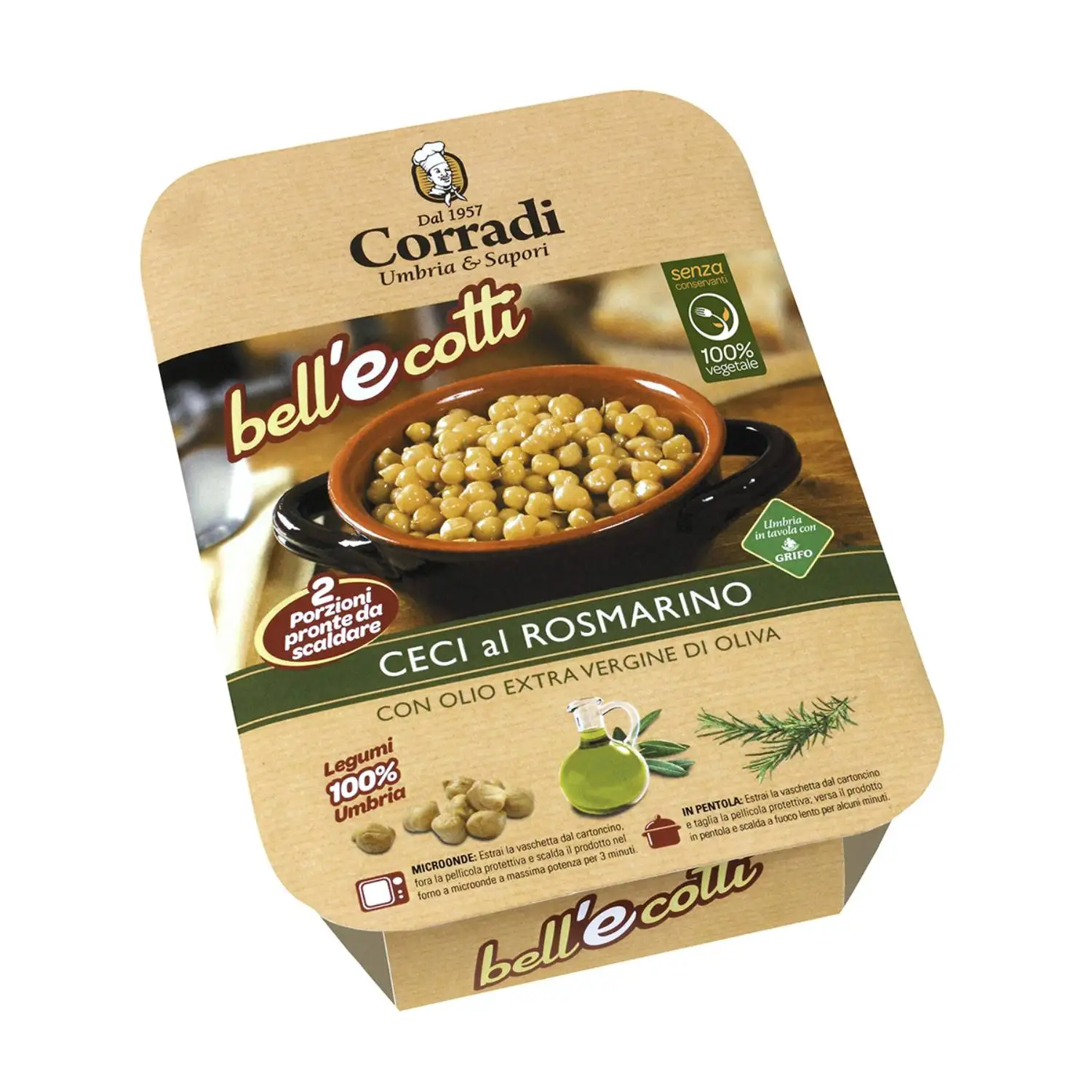 TOP ITALIAN QUALITY CHICKPEAS WITH ROSEMARY VEGETARIAN INSTANT SOUP READY TO EAT