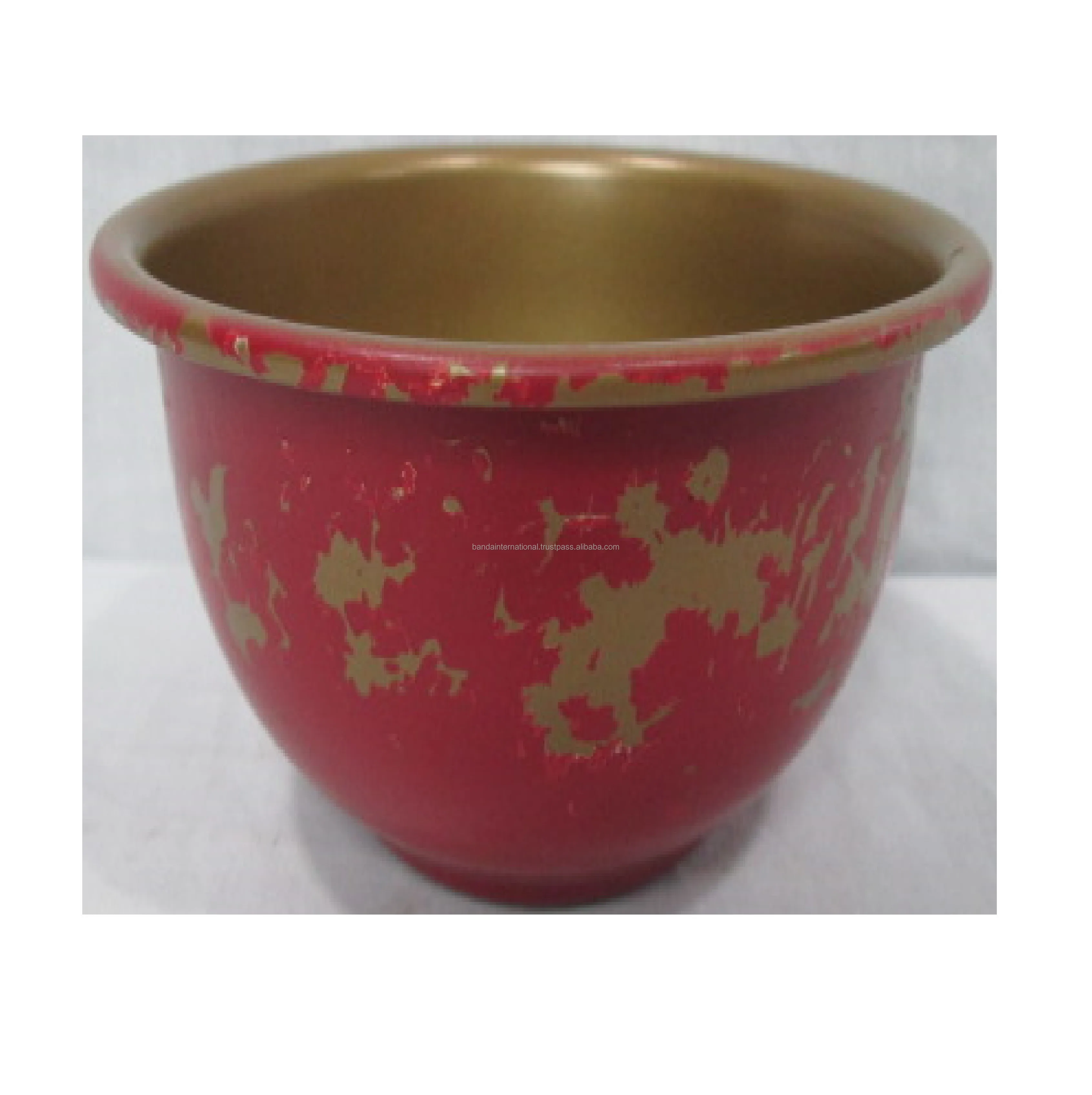 Indian Wholesale Top Quality Hammered Metal Flower Pots Green Color Galvanized Flower Planters