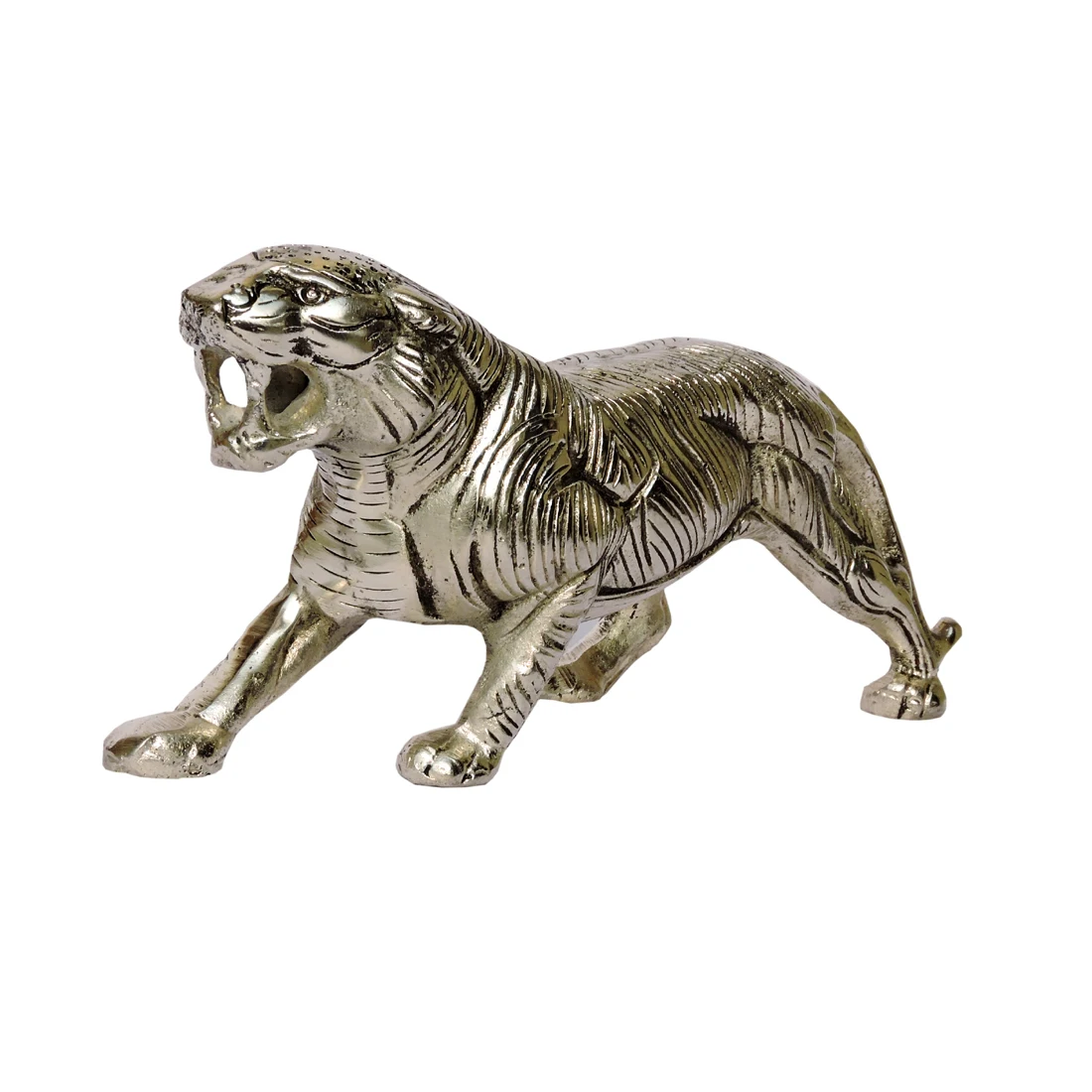 Handmade Home Decoration Resin Animal Gold Leopard Statue Aluminium Brass Antique Tiger For Home Decoration