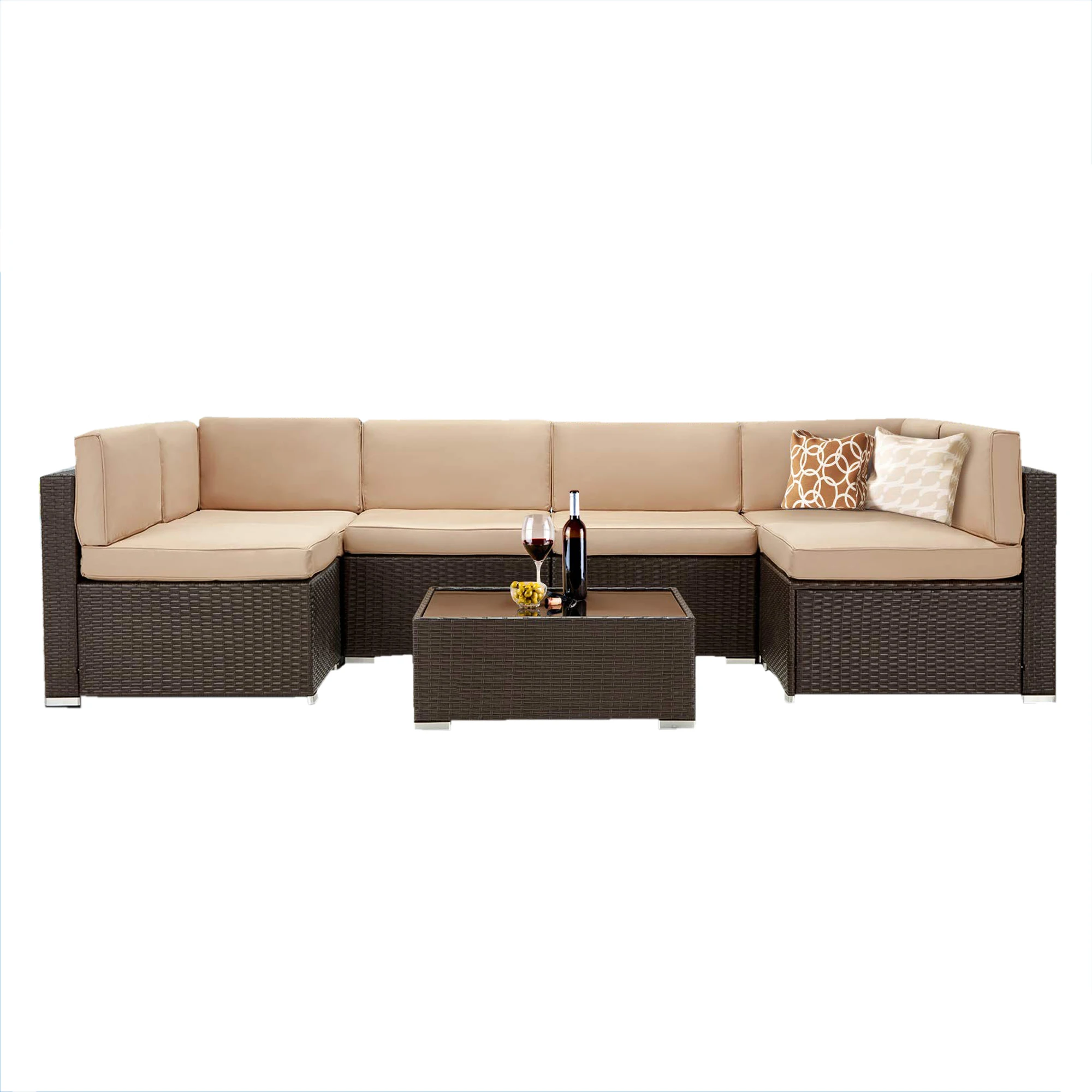 patio rattan furniture sofa set aluminium outdoor sofa set light brown rattan luxury sofa set indian manufacturer