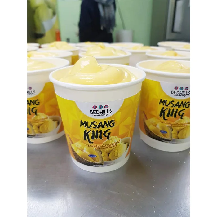 Hot Selling Creamy Musang King Durian Ice Cream In Bottle Handmade Fresh Durian Ice Cream Best For Party with Friends & Families
