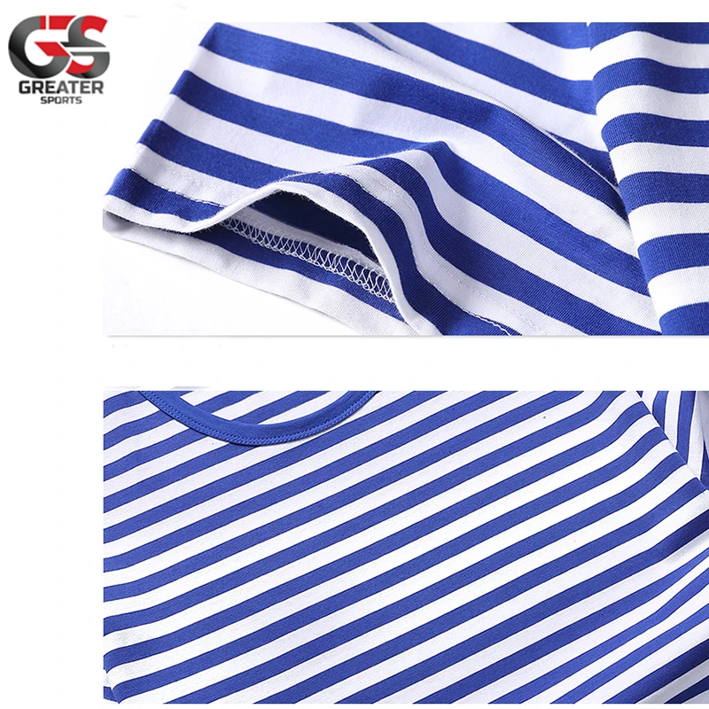  Черно-белая полосатая футболка дешевая хлопковая дизайнерская от производителя мужская с индивидуальным принтом