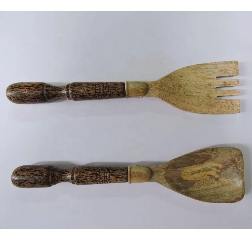 Wooden Salad Server Spoon Cutlery Set amazon Top Seller Kitchen Accessories