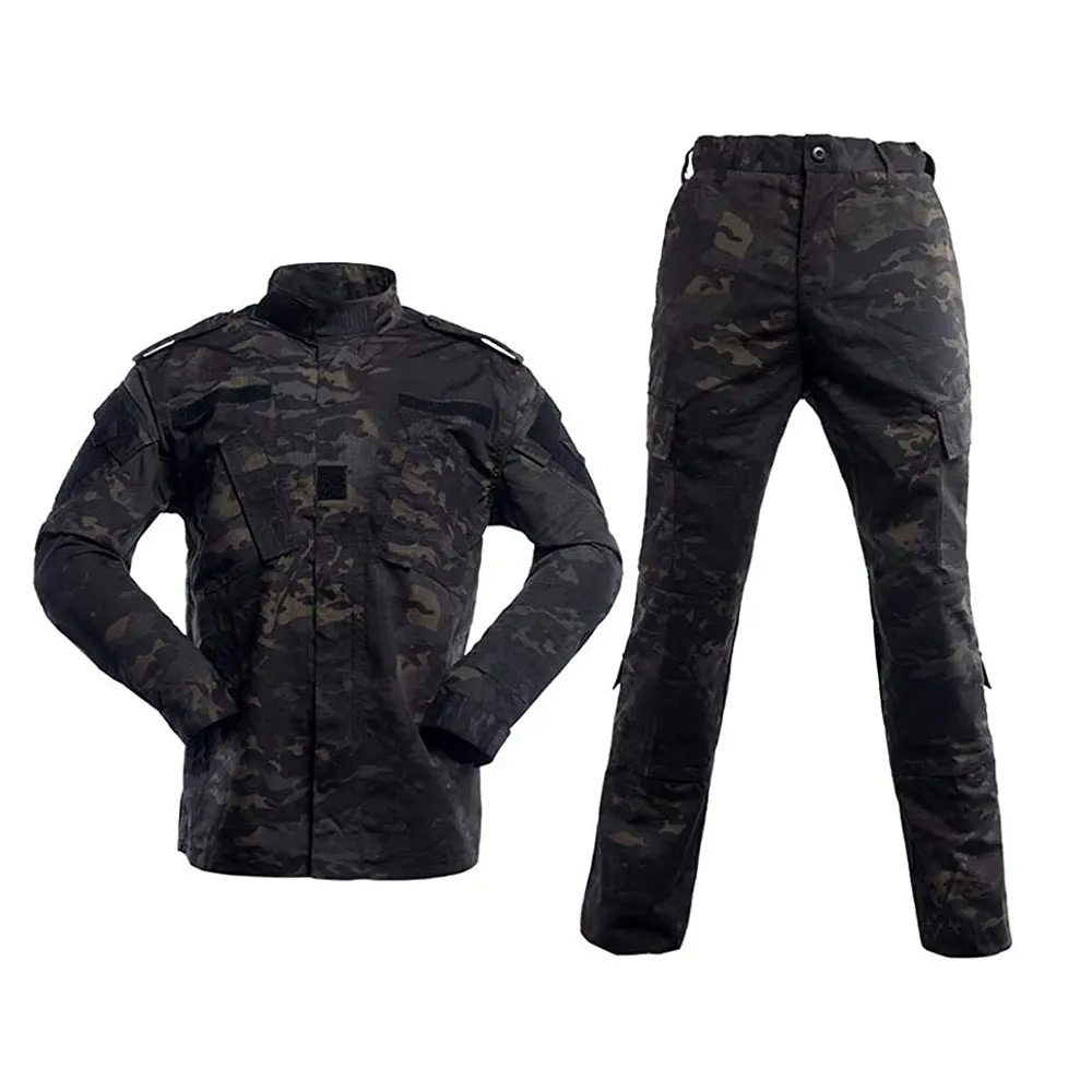Wholesale Tactical Army Combat Uniform Cotton Polyester Fabric Camouflage ACU Tactical Khaki Green Military Uniform