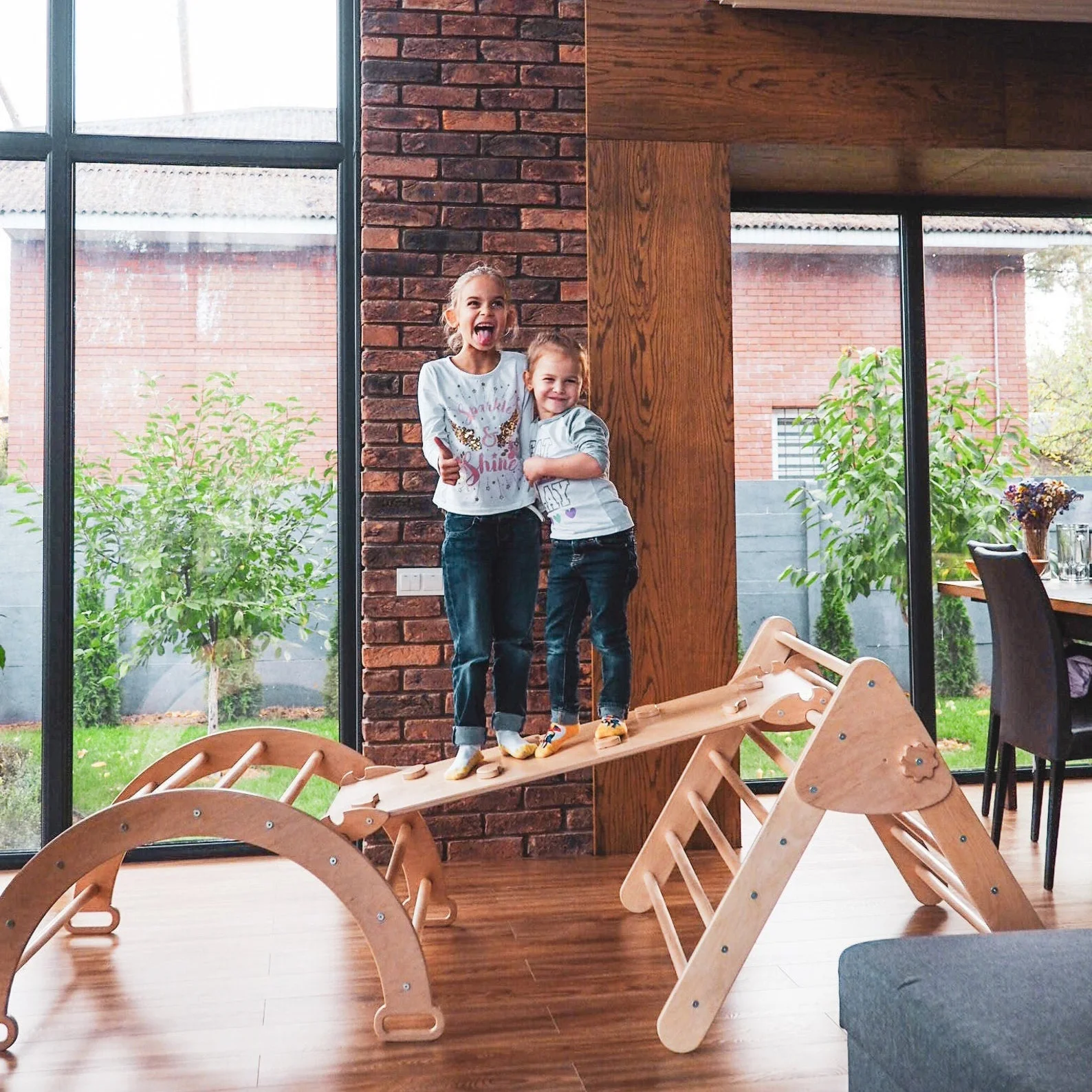 
WG Kids Climbing Pikler Triangle Arch Ramp Pikler For Kids Climbing Equipment 