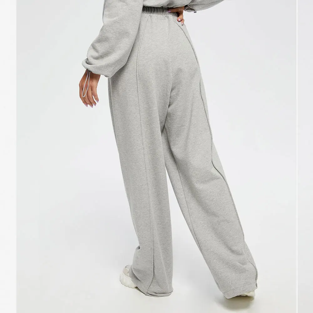 HOT customized 2021 New Arrival Women Wide Joggers sweatpants and hoodie set Tracksuit Women Two Piece Pants Set