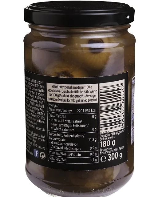 Italian high quality Borettane onions in balsamic vinegar from Modena IGP 280g