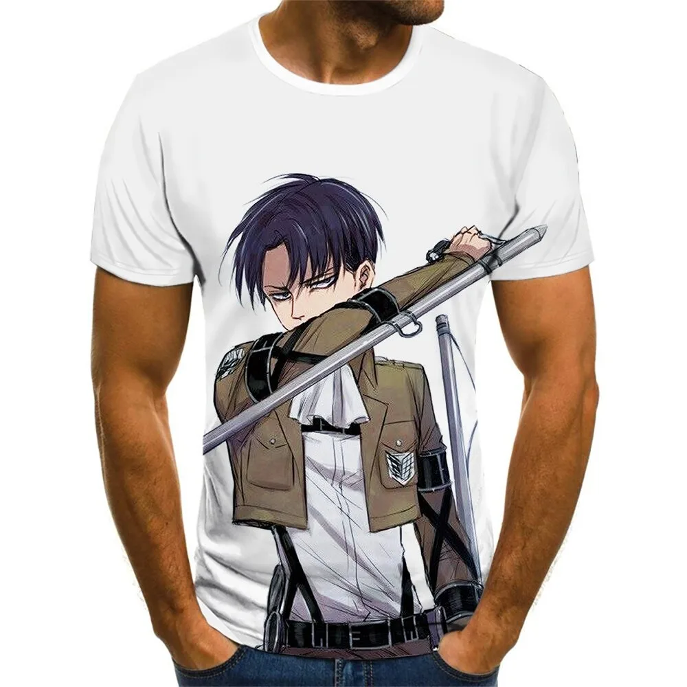 Designer recommended men animation attack on titan printed t shirt 3d printed short sleeve men t shirt printed