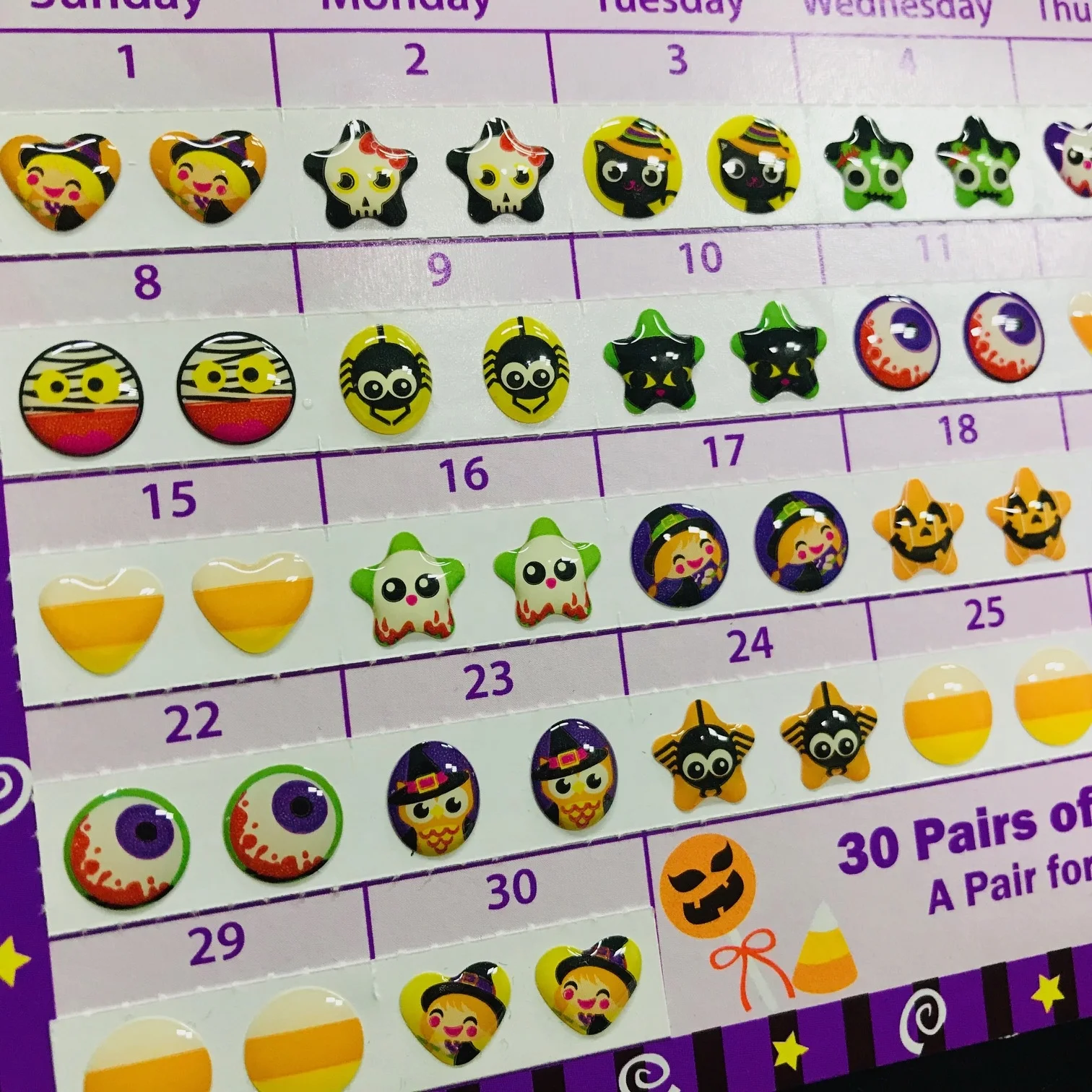 Festival Earring Epoxy Jewelry Sticker for children for Halloween party