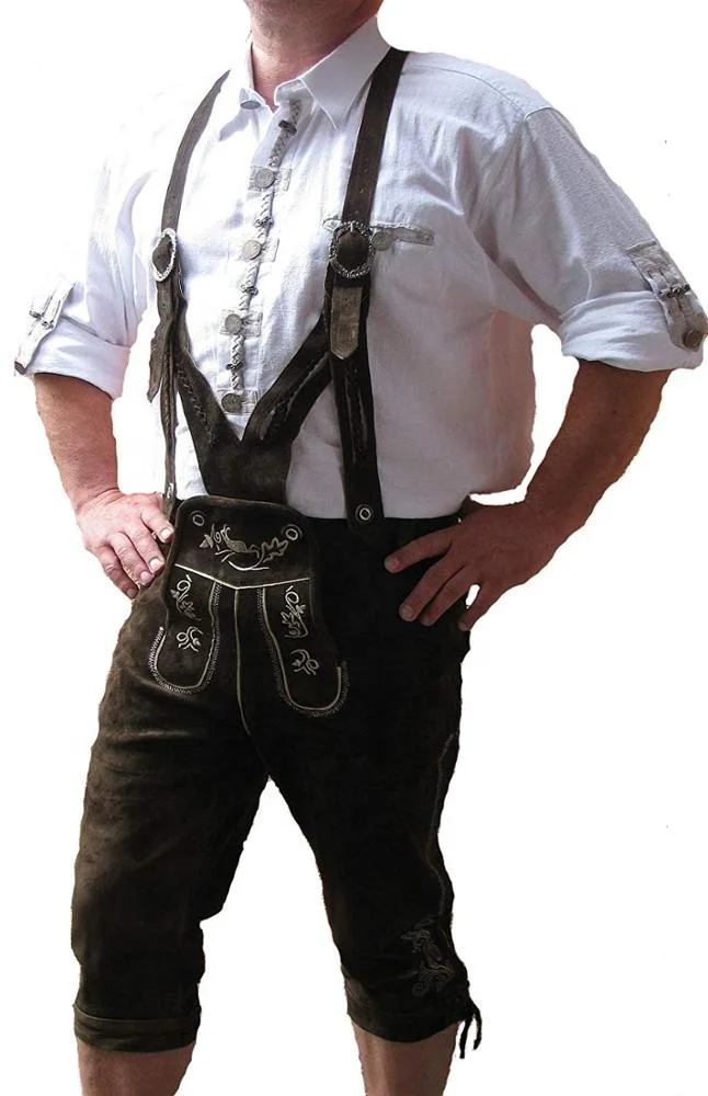 Trachten German Bavarian Oktoberfest Men Kniebund Lederhosen + Shirts +Socks set (Oktoberfest Costumes Set)
