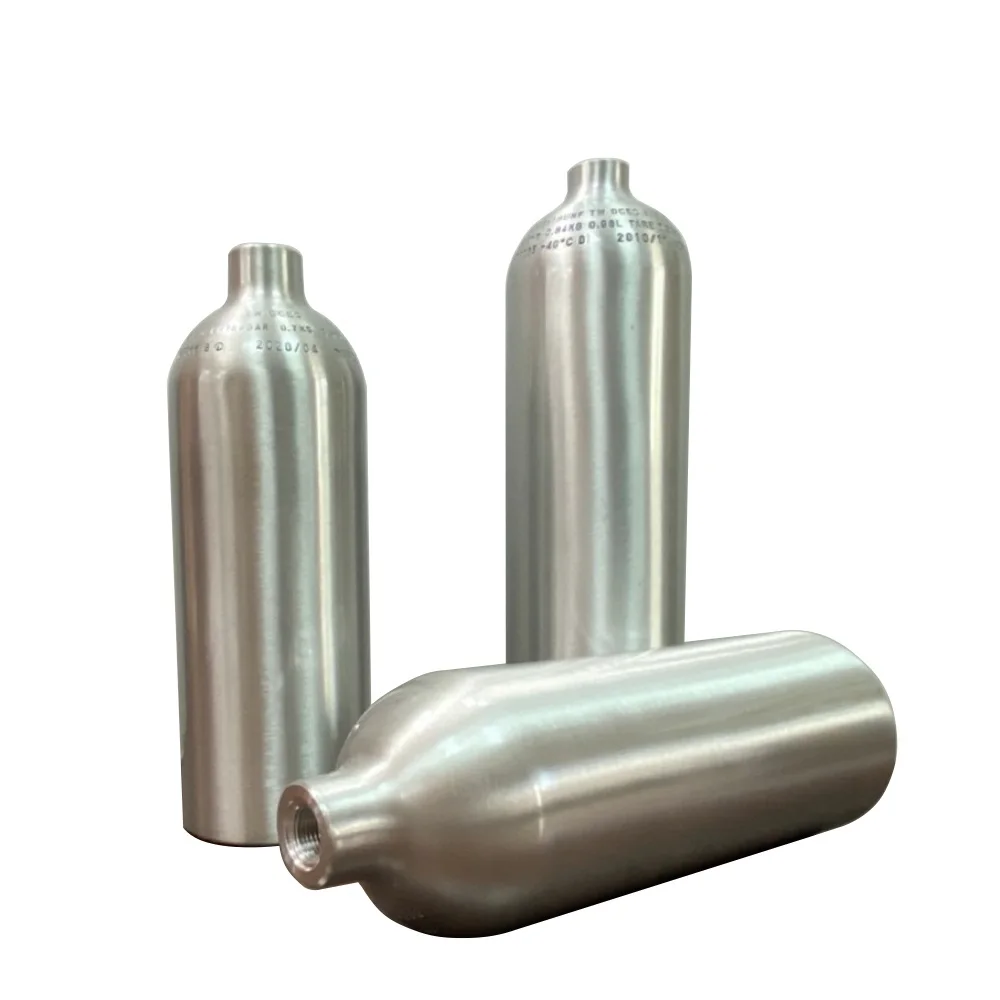 124 bar manufacturer supplier 0.8L aquarium CO2 tank cylinder with 21.8 handle valve in Taiwan