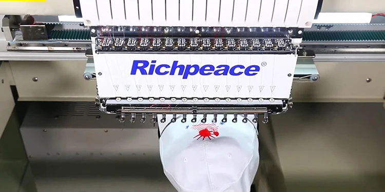 Richpeace недорогая маленькая одноголовая шляпа и трубчатая компьютеризированная вышивальная машина высокого качества