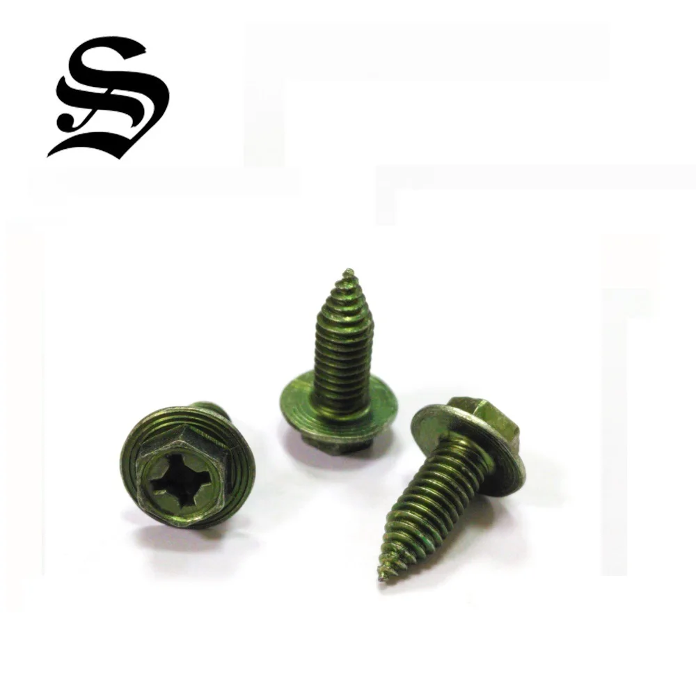 Auto fasteners black zinc slotted head machine dog point screw