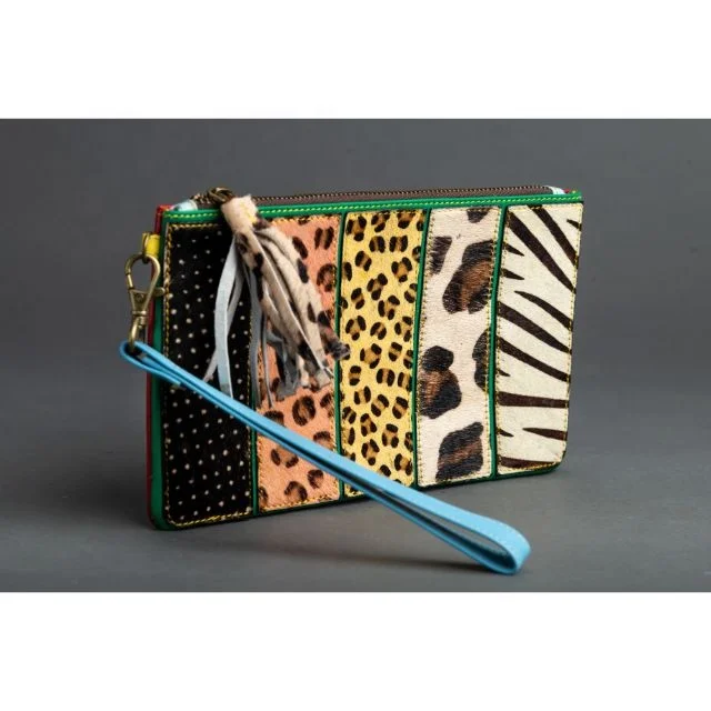 Leatherwalla Designer Hair On Cowhide Leather Ladies Wallet  Female Fashion Purse Handbags