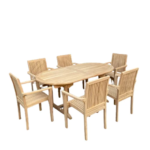 Высококачественный садовый набор Double Ext 6 уличная мебель из массива тикового дерева