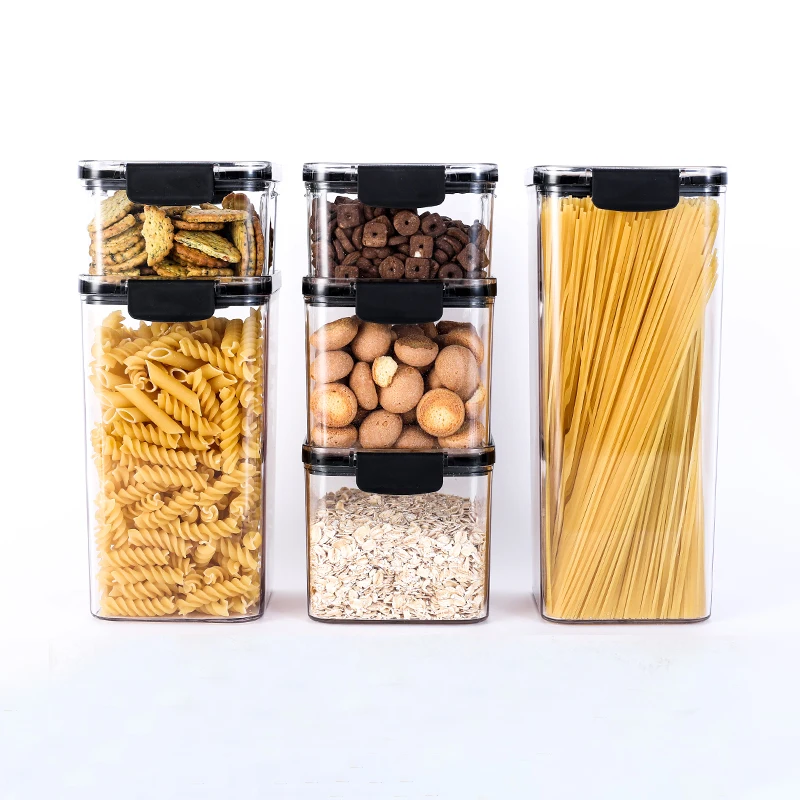 6  Pieces Airtight Food Storage Containers BPA Free Plastic Cereal Containers with Easy Lock Lids for Kitchen Pantry Storage