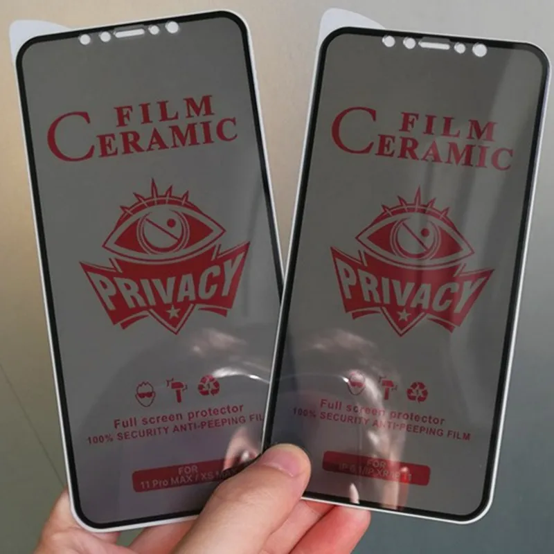 Privacy Screen Protector Anti Spy Privacy Ceramic Film Mobile Screen Protector for iphone Samsung Huawei 13 12 11 se 3