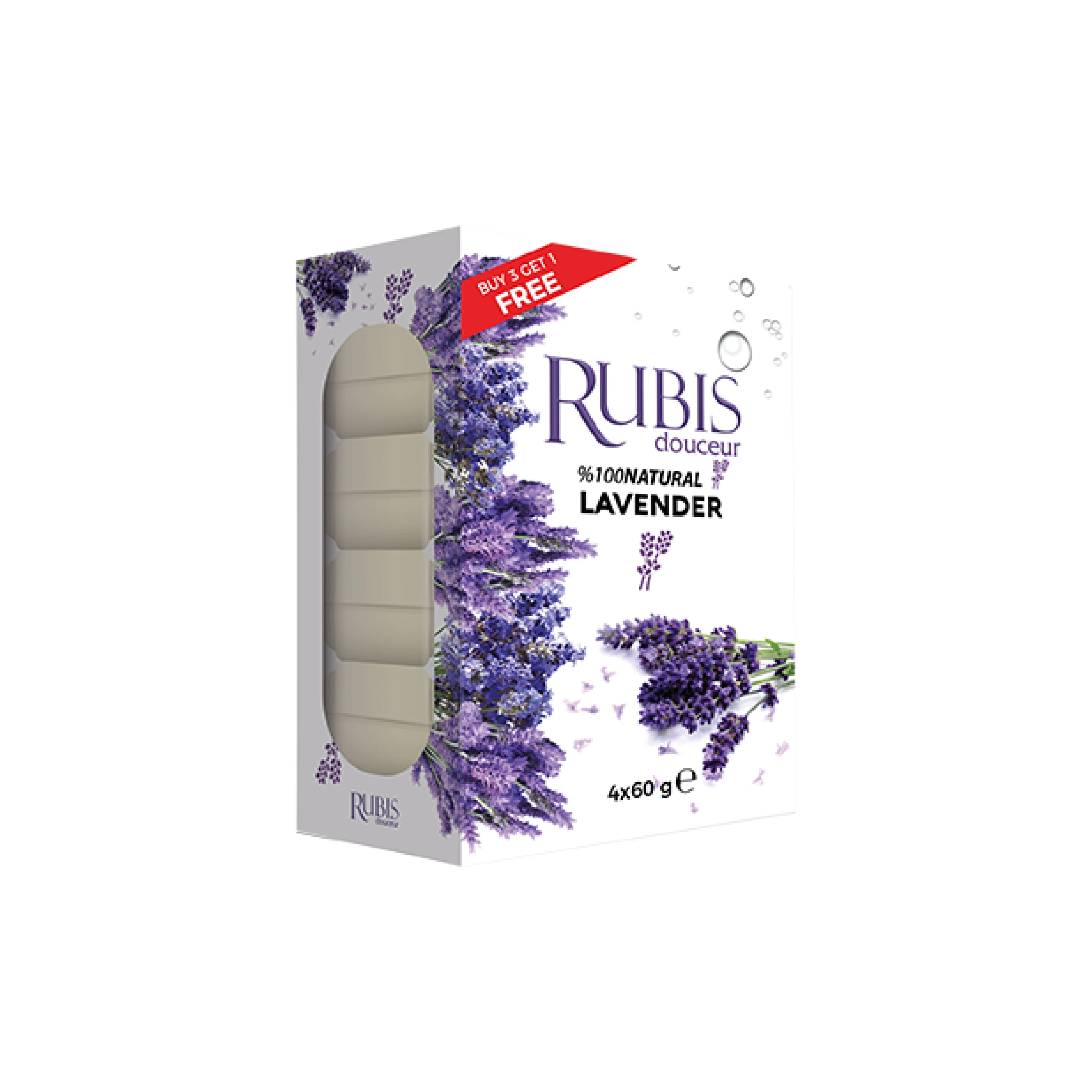 Rubis - 4x 60 gr Soap in Box  -  Milk and Honey