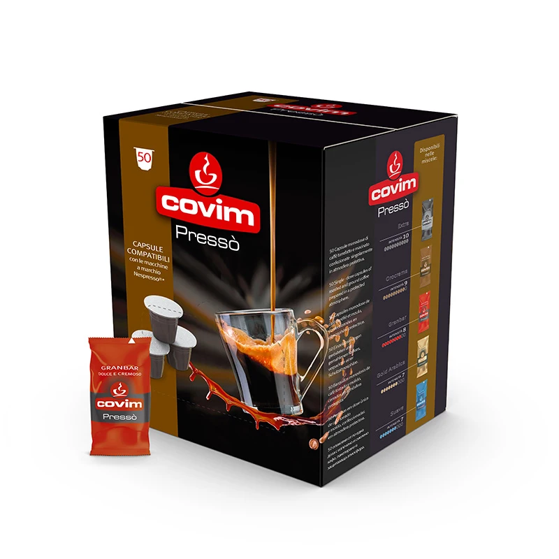 Premium Quality Coffee Capsules Nespresso Compatible Granbar 50 capsules Ready for export