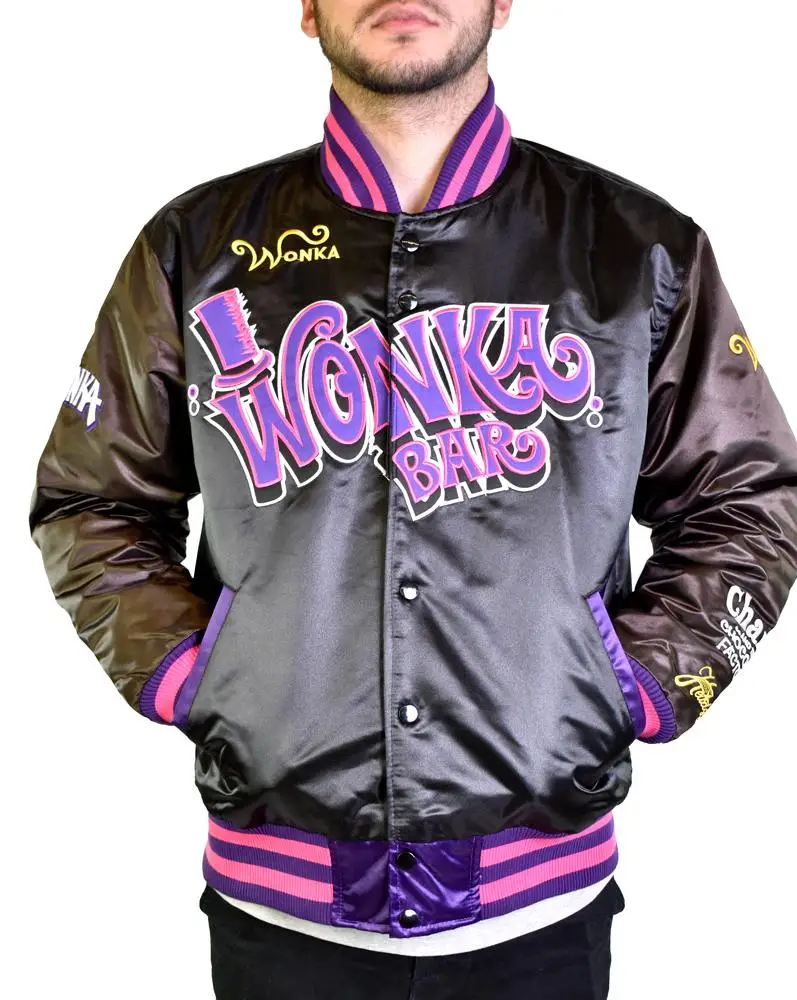 American Letterman Baseball College School Team Satin Bomber Jacket/Bulls Embroidered Jacket