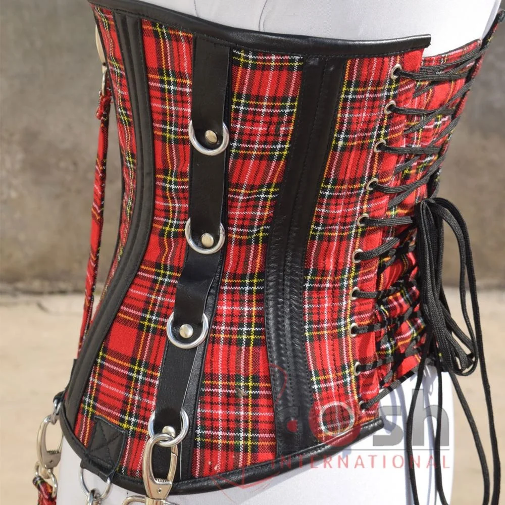 COSH CORSET Underbust Steelboned Waist Shaper Tightlacing Fitted Tartan Plaid Corset Sexy lingerie Valentine Corset Bustier