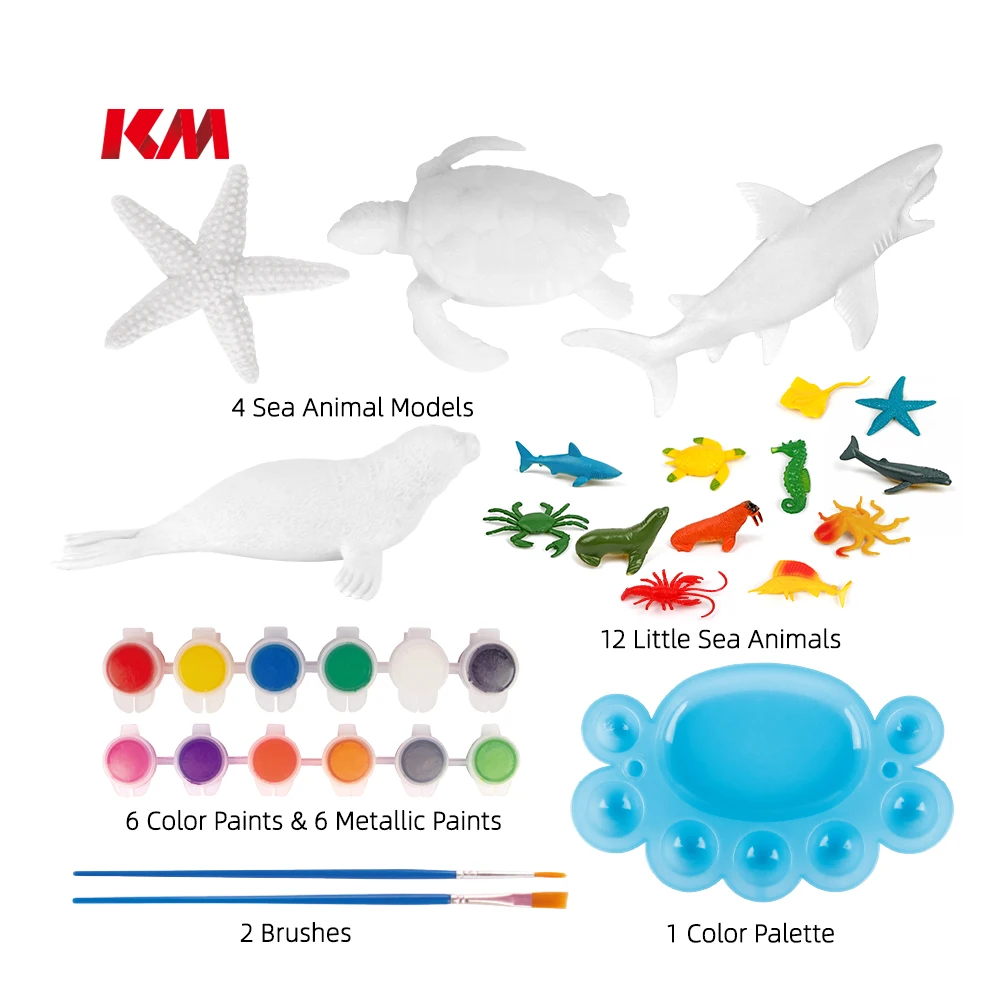 Hot Sell DIY Tool Painting Drawing Toys Arts Craft Handmade Marine Animals Kit STEM Educational Toys