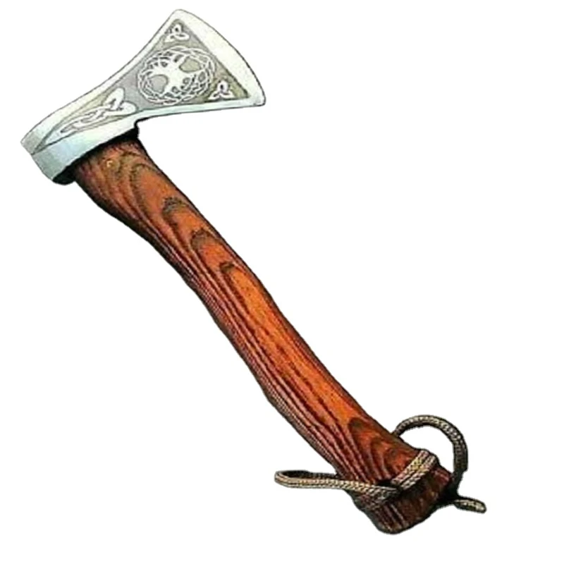 Кованое лезвие из высокоуглеродистой стали, охотничий топор, походный топор, деревянная ручка, натуральное дерево