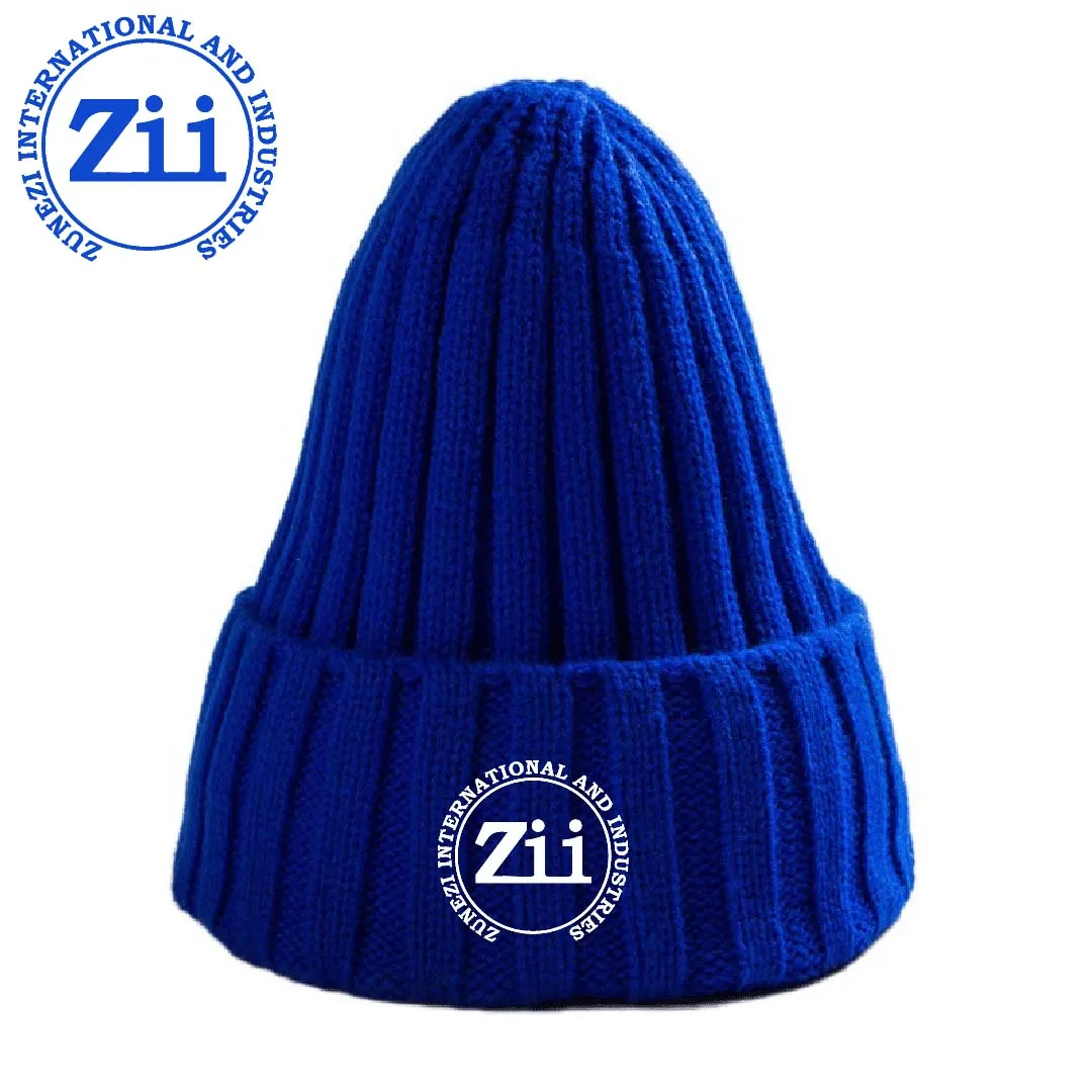 High Quality Custom Mens Acrylic Ribbed Beanie hat, PVC Patch Logo Black Winter Hat, Wholesale Plain Fisherman Knitted Beanie