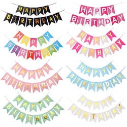 16*20cm Birthday Decorations Happy Birthday Bunting Banner with Shiny Gold Letters for Girls Baby Birthday Party