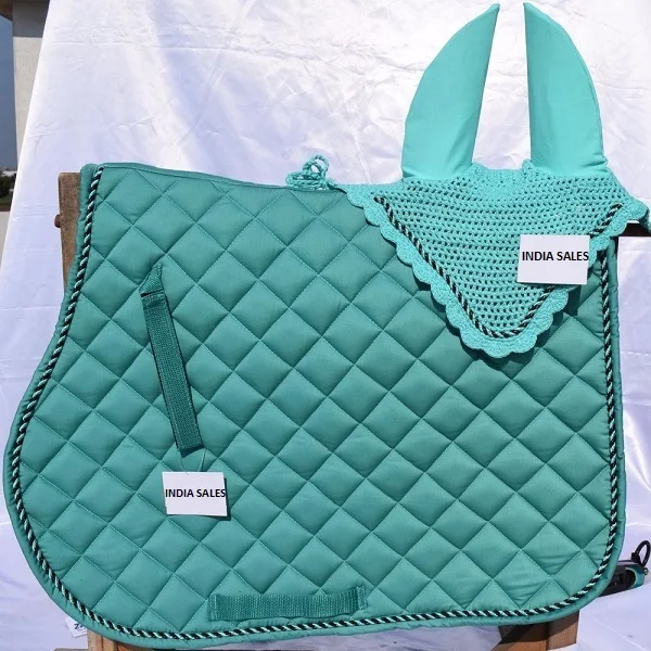 
Matching Colorful Saddle Pad Set with ear bonnet 