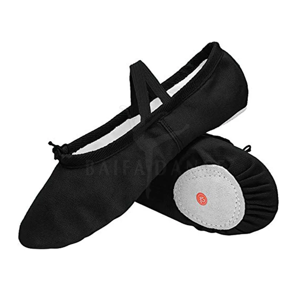 2021 Professional Canvas Ballet Dance Toe Shoes Flat Pointe Shoes With Elastic Opening For Girls