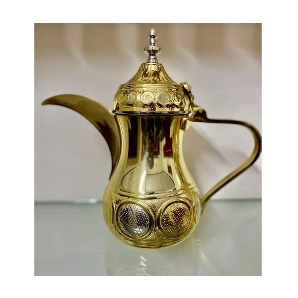 Арабский кофейник Kahwa, сервировочный старинный чайник в арабском стиле, золотой, серебряный, по заводской цене, чайник для кофе в ресторане