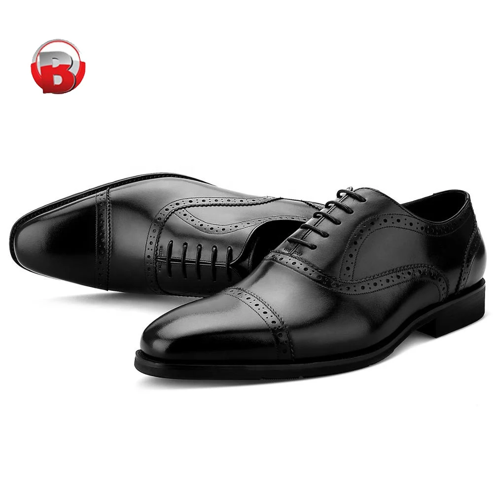 Handmade Italian High Quality Wingtip Perf Lace Up Men Calf Leather Dress Shoes