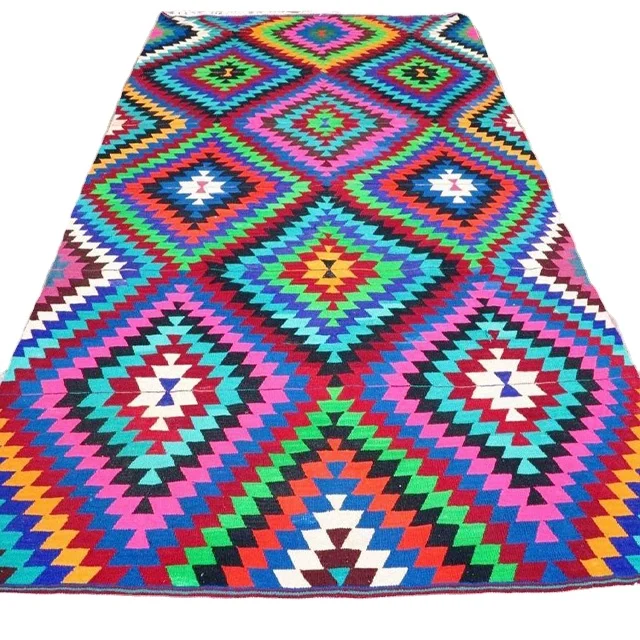 New Hand Made Living Room Bedroom Bedside Floor Area Rug Multi Uses Rug Colorful Rug 60x90inch OEM