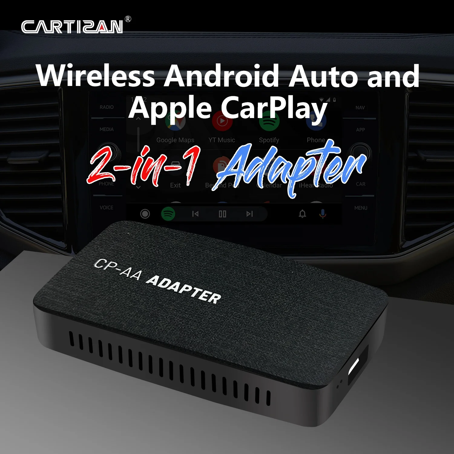 Cartizan 2 in 1 Universal Wireless CarPlay Android Auto Dongle And Android Auto
