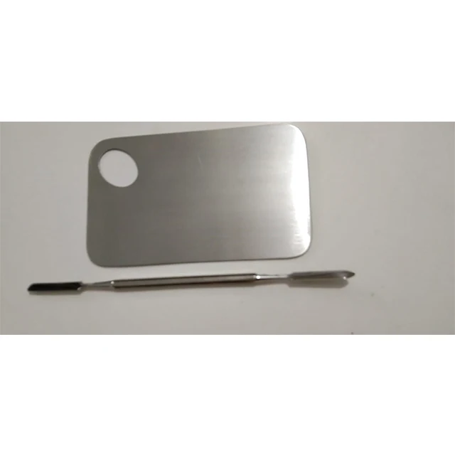 Wholesale Empty Eyeshadow Palette Contour Stainless Steel Custom Cosmetic Mixing Makeup Palette with Spatula