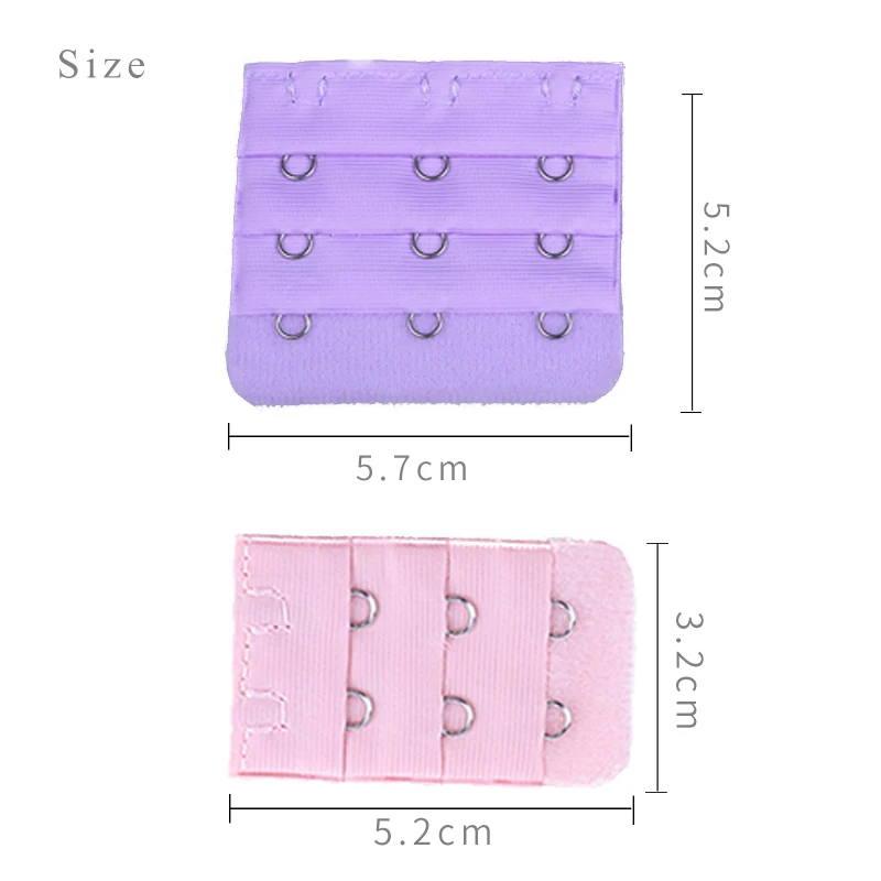 Oucheng Customize Coloful Hook And Eye Tape Bra Underwear Accessories 3 Rows 2 Hooks Back Strap Extrender