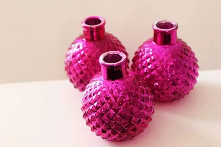 Mercury Glass Vase, Silver Glass Vase, Decorative Glass Vase