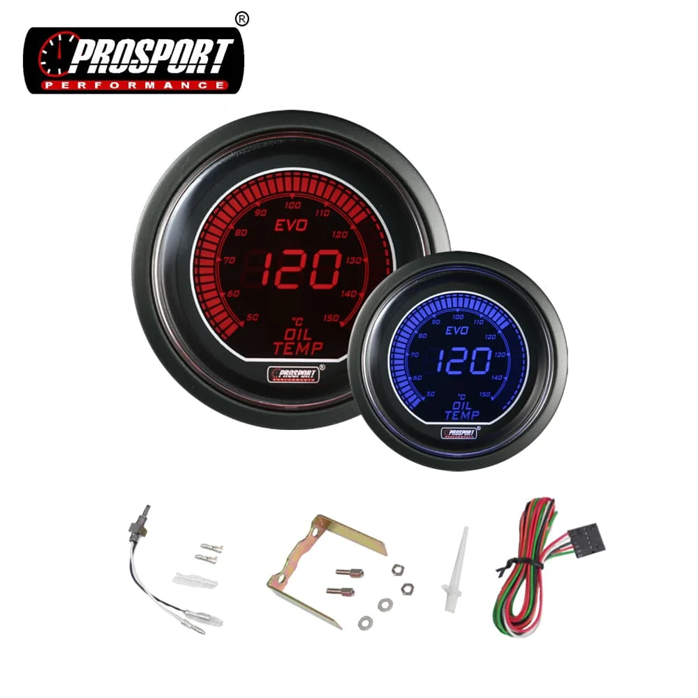 Универсальный датчик температуры масла CE 52 мм 2-1/16 дюйма ЖК-дисплей серии clear lenss witchable OEM ODM цвета Красной и синей подсветки