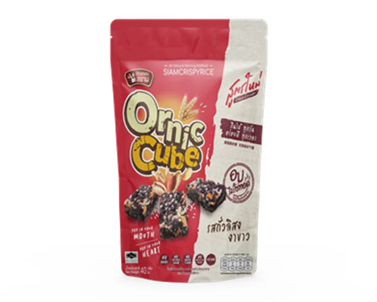 Orniccube Crispy Riceberry with Peanuts & White sesame 40g Vegan Products Premium Quality from Thailand for 100% Export